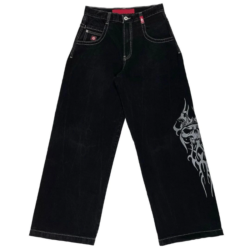 Pantalon noir gothique à jambes larges pour femmes, Y2K PO gy, Harajuku Hip Hop, Street Street, New Casual At Rock Pants