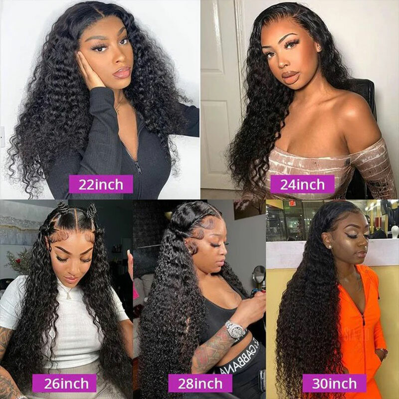 250 Density Deep Wave Wig Human Hair Brazilian Transparent 13x6 Hd Lace Frontal Wig 30 36 40 Inch 360 Full Curly Wigs For Women