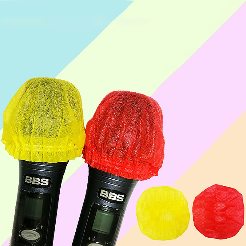 Almohadilla protectora para micrófono, cubierta higiénica desechable no tejida para KTV, suministros de Karaoke, eliminación de olores, 1 par