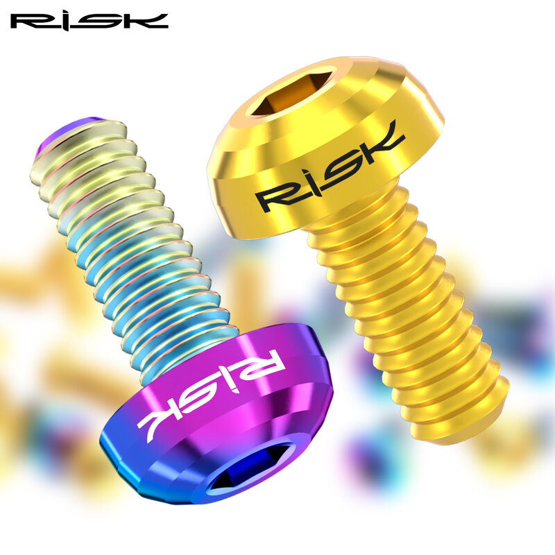 RISK-tornillos de fijación de soporte de botella de agua de titanio para bicicleta de montaña, soporte de agua para bomba de aire, M5x12