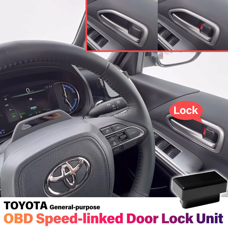 Unidade de bloqueio de porta de velocidade automática OBD Link Lock, Toyota Prius, Aqua, Voxy, Noé, 90, 2023, Rav4, Yaris, Cruz Autolock