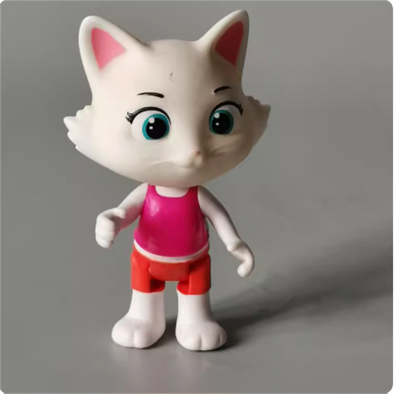 ของเล่นโมเดลแมว44ตัว7-8cm, ตุ๊กตาขยับแขนขาได้การ์ตูนอิตาลีแมวบัฟ