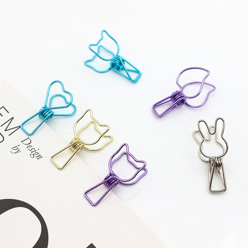 Cute Metal Creative Small Fish Clip Shape Cartoon Colorful Fishtail Clip Dovetail Clip Ins Girl Style Stationery