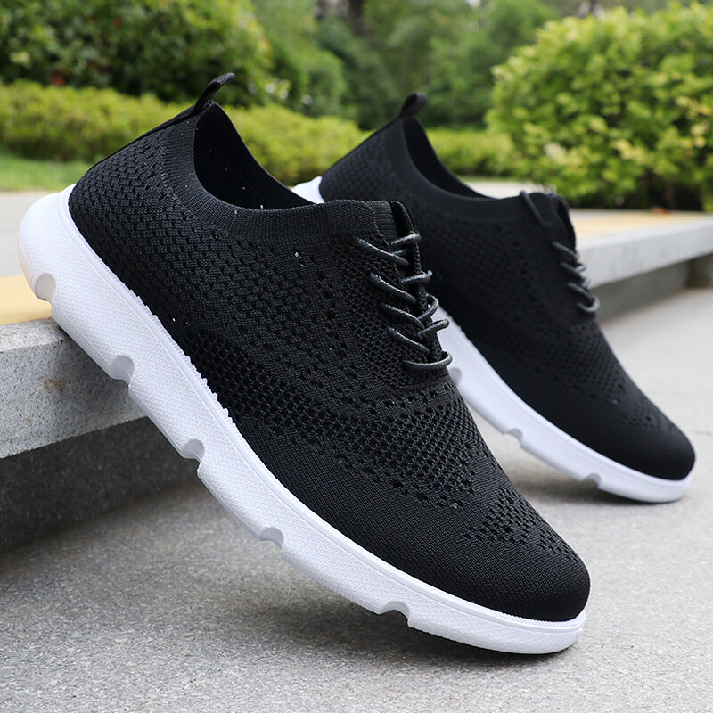 Summer New Lightweight Lace up Casual Men's Shoes Breathable Mesh Sports Running Shoes Lefu British Men's Sports Shoes
