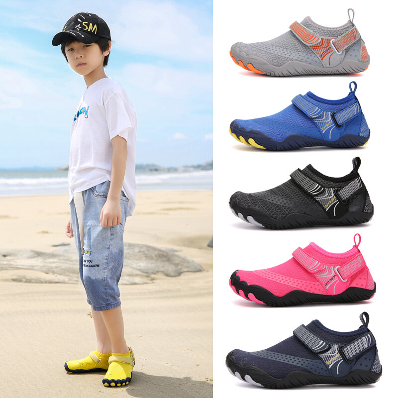 Zapatos de agua transpirables antideslizantes para niños y niñas, zapatillas acuáticas para playa y mar, piscina, novedad de 2021