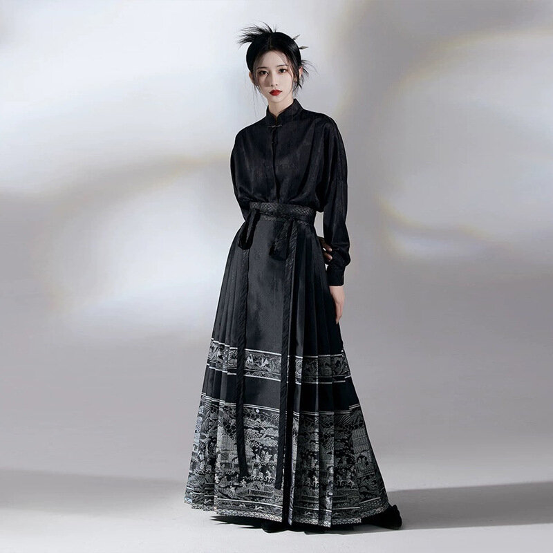 Dress Skirt Dating Traditional Casual Chinese Style Fashionable Horse Faced Light Ming Dynasty Universal Comfy