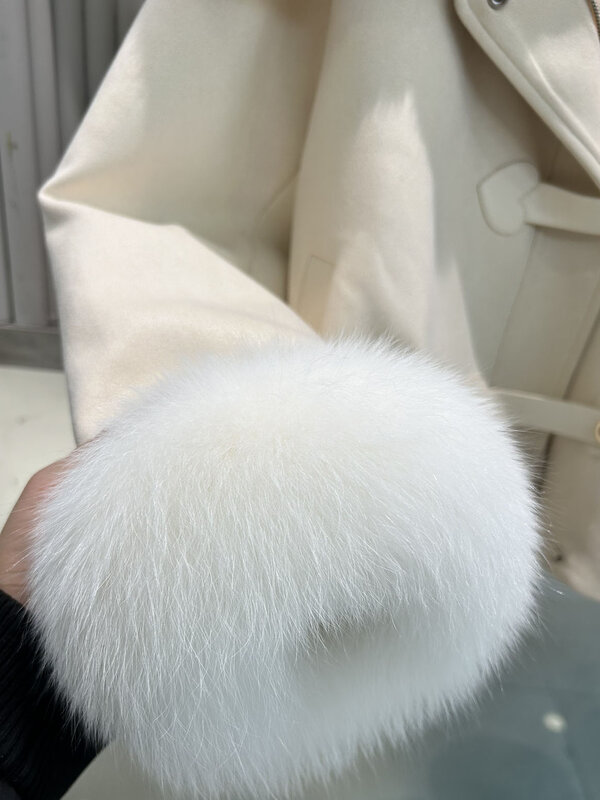 Cappotto di pelliccia risvolto versione corta allentata splicing collo di pelliccia design caldo e confortevole 2023 inverno nuovo 1218