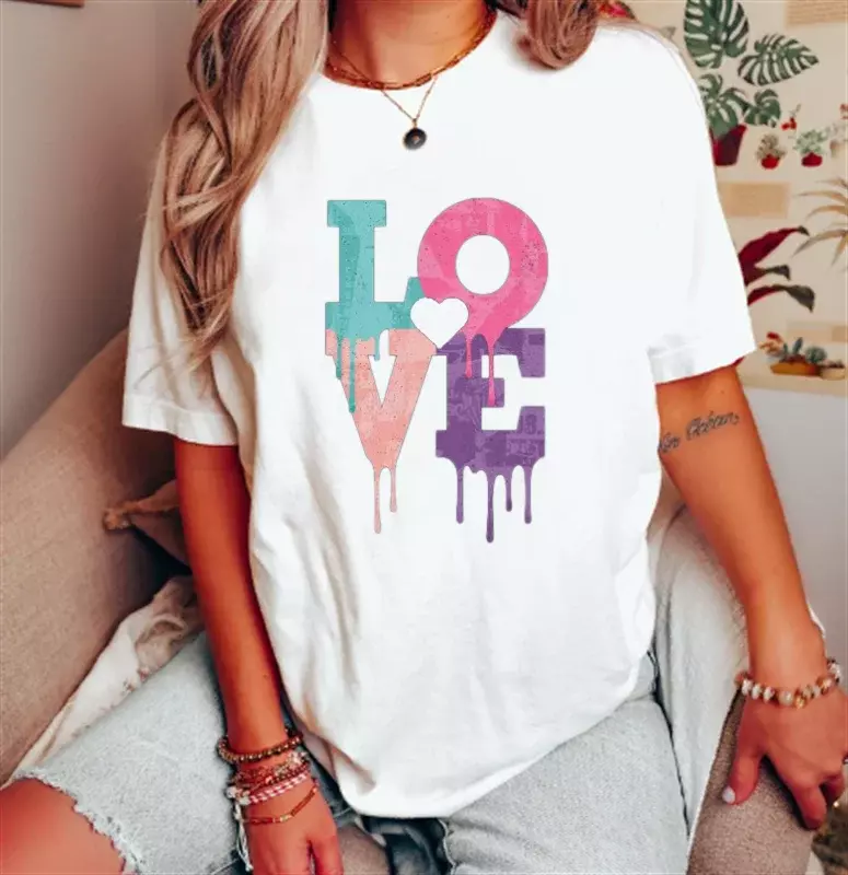 女性用半袖コットントップ,カワイイストリートウェア,トレンディファッション,キュートでソフトな90年代のパターン,バレンタインデーのギフト,プリントTシャツ