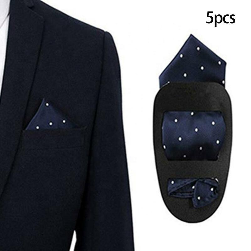 5x Pocket Square Holder Universal Keeper per abiti da uomo accessori giacche smoking, nero, M