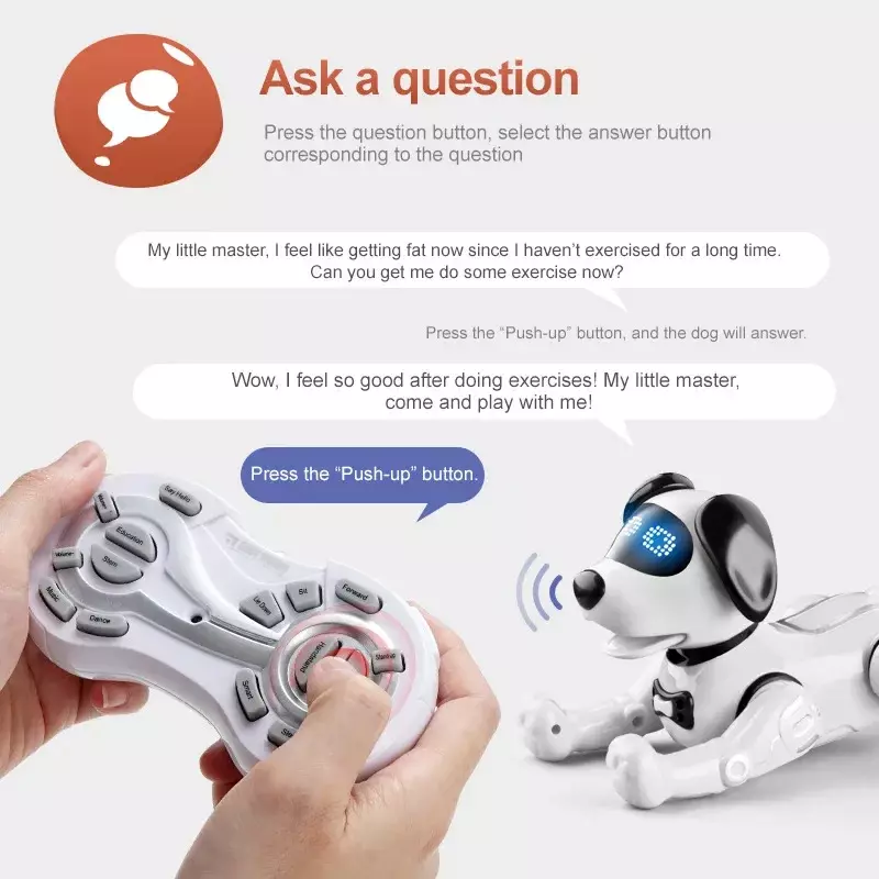 Zabawki dla dzieci i pies zabawka Robot dla rodziny i przyjaciół kontrola aplikacji połączenie Bluetooth inteligentne elektroniczne zabawka dla psa AI