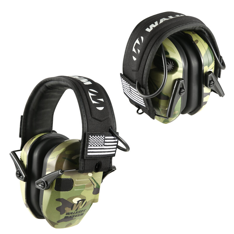 Camo Noise Cancelling Earmuff Walker's Slim Ultra Low Profile Compact Design Hearing Protection Headset for Shooting Hunting