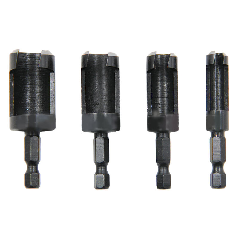 4Pcs Wood Plug Cutter Drill Bit Set Straight Removal Plug Cutter Corkscrew Drill HSS Woodworking Expanding Drill Tool