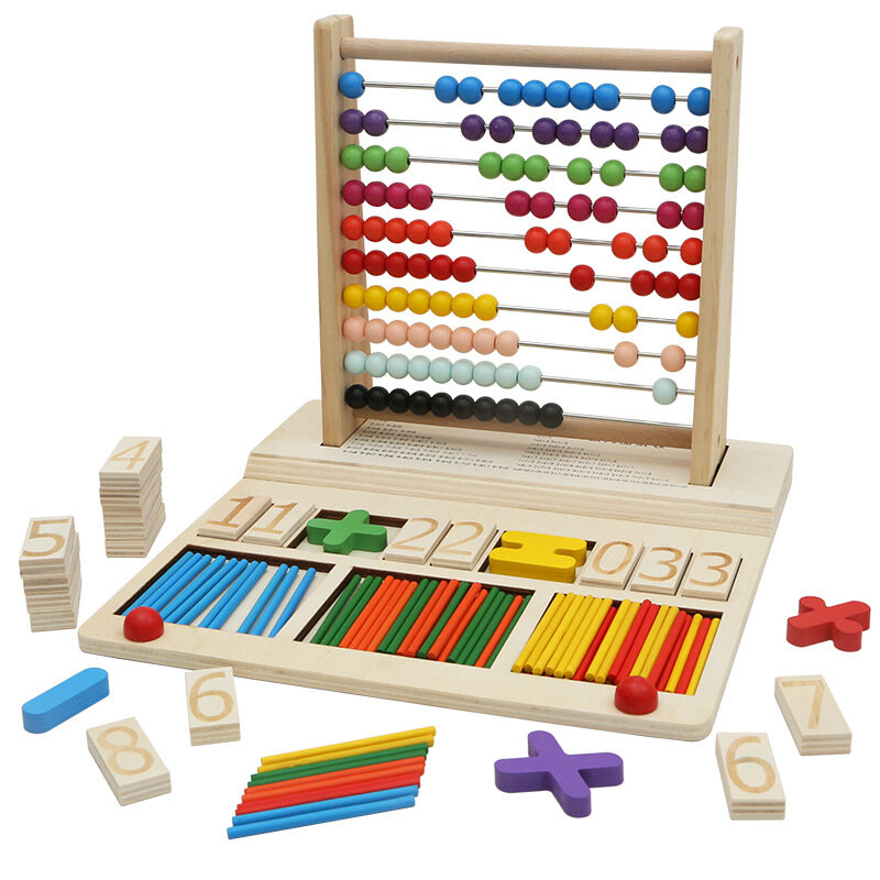 Marco de madera para ordenador de guardería, juegos de mesa voladores, suministros de aprendizaje aritmético, juguetes de matemáticas