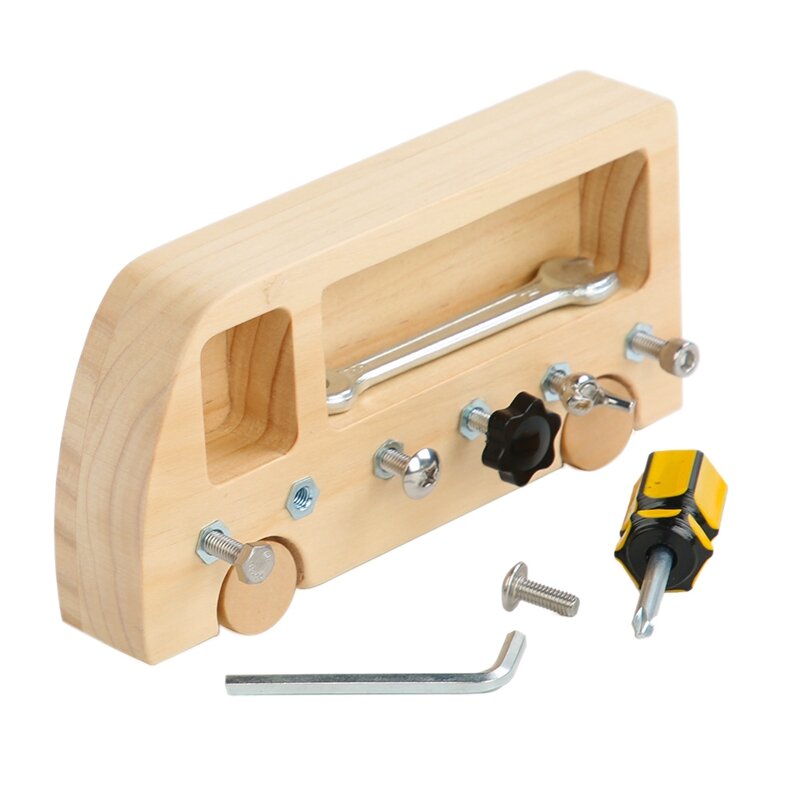 Wooden Screwing Driver Board Educational Learning Toy Workbench Practical Basic Life Skills Nuts Screw Bolts Set-Drop Ship