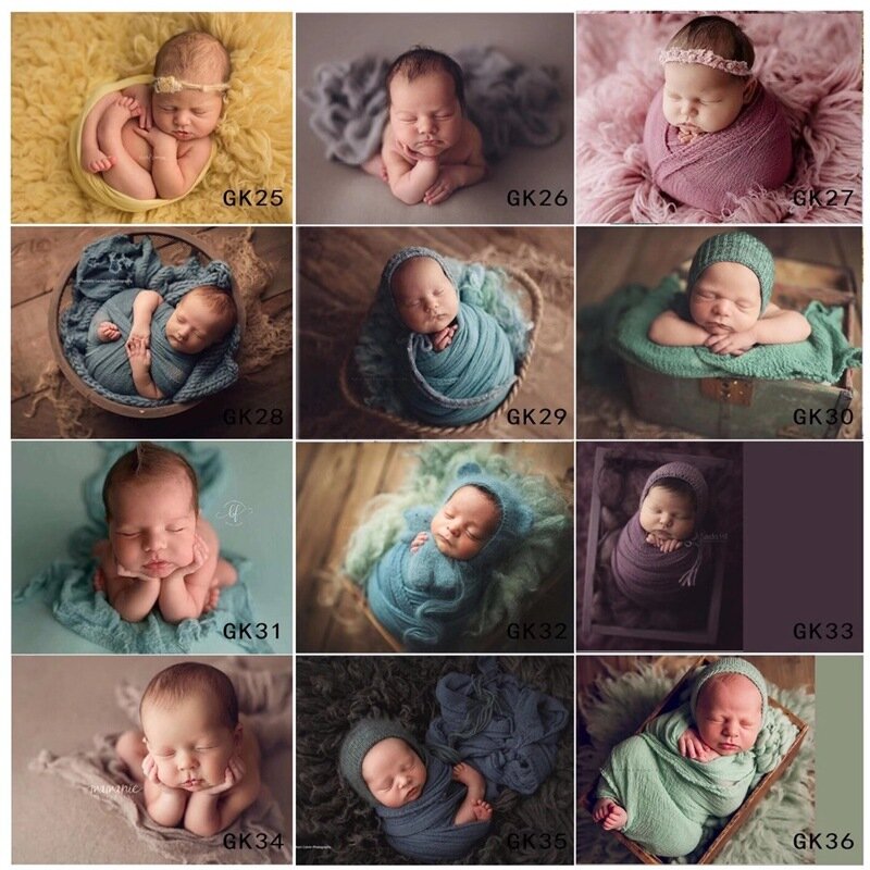 Stretch Baby chłostanie zdjęcie noworodka rekwizyty koc Wrap miękka bawełniana niemowlę chłopiec dziewczynka fotografia rekwizyty okłady akcesoria