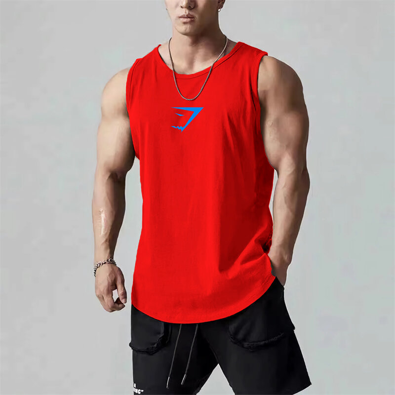 Odzież męska letnie podkoszulki na siłownię odzież sportowa trening Fitness O Neck koszulka bez rękawów koszykówka szybkoschnąca oddychająca kamizelka