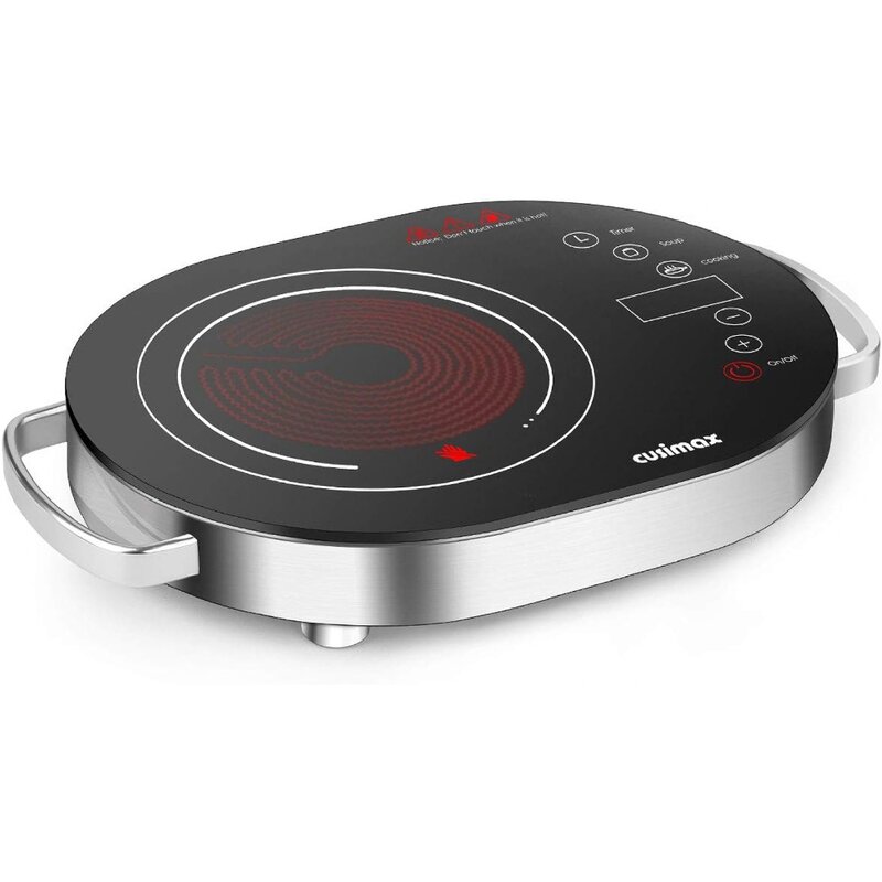 1500W LED  Portable Stove,Work w/all Cookware,Adjustable Temp,7.9in Cooktop w/Touch Button for Dorm Office Home RV