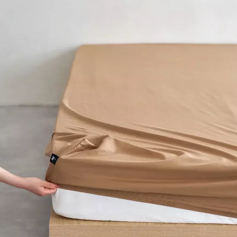 Folha de cama monocromática, algodão puro colchão capa protetora, fronha 250
