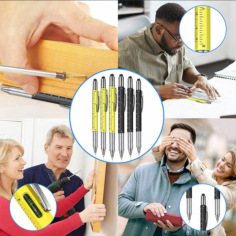 88 Stück Multifunktions-Kugelschreiber mit modernem Handwerkzeug messen technische Lineal Schrauben dreher Touchscreen-Stift Wasserwaage