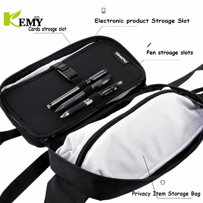 Kemy Men Multifunction USB Shoulder Bag Crossbody Cross Body Sling Chest Bags Waterproof Travel Pack Messenger Pack For Male