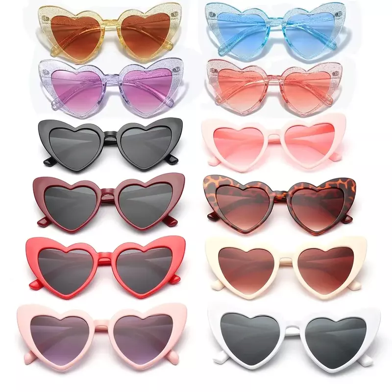 Детские солнцезащитные очки в форме сердца для девичника, декор для свадьбы, девичника, принадлежности для подружки невесты, очки в подарок