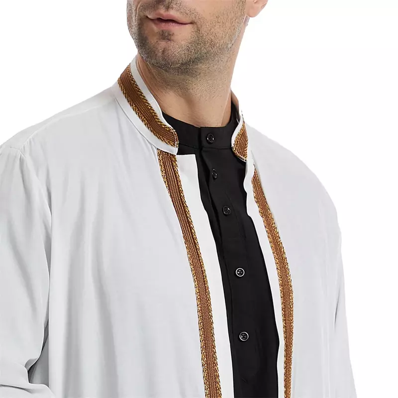 Dubai Saudi Muslim Men Open Abaya Kimono abiti turchia Eid Ramadan islamico caftano arabo abito lungo caftano Jubba Thobe abbigliamento