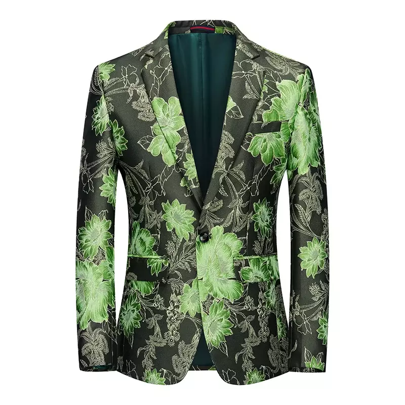 Мужской брендовый костюм высокого качества, пиджак, облегающий деловой повседневный мужской костюм с принтом в стиле барокко, пиджак, вечернее банкетное платье, костюм, куртка