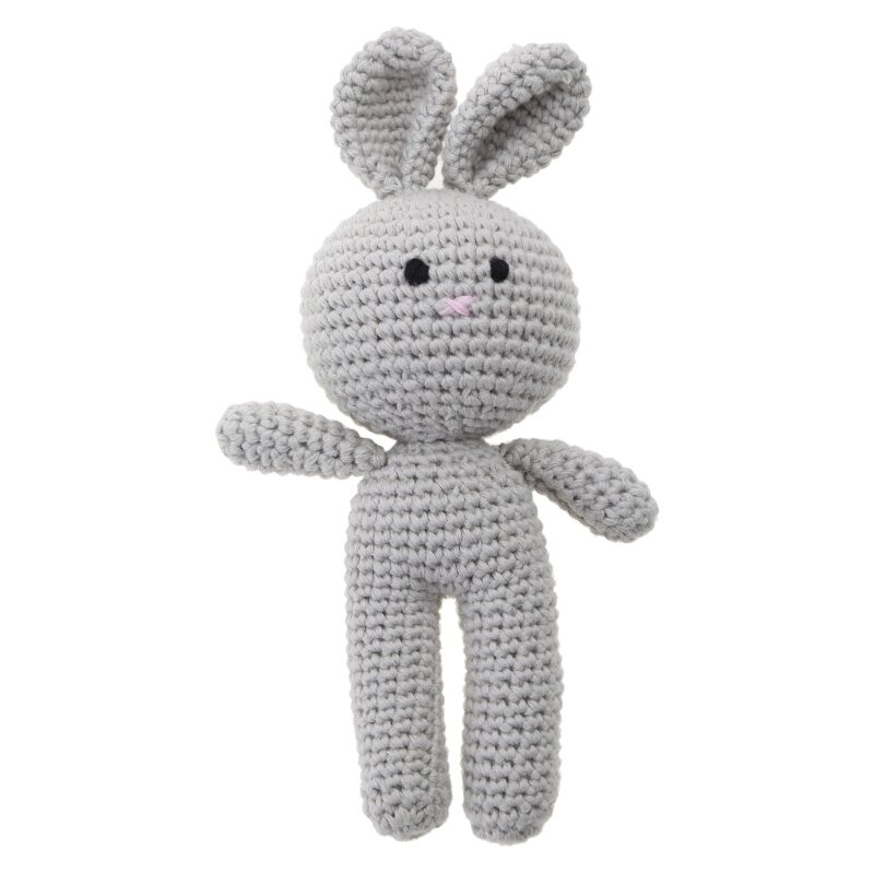 Crochet  Bunny Toy for Baby First Stuffed Animal Sleeping Buddy Newborn Soothing Toy Photo Props Shower Gift