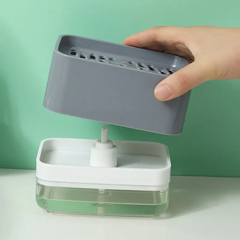Ящик-дозатор для мыла, Многофункциональный кухонный жидкий пресс для посуды с держателем для губки, бытовая емкость 330 мл