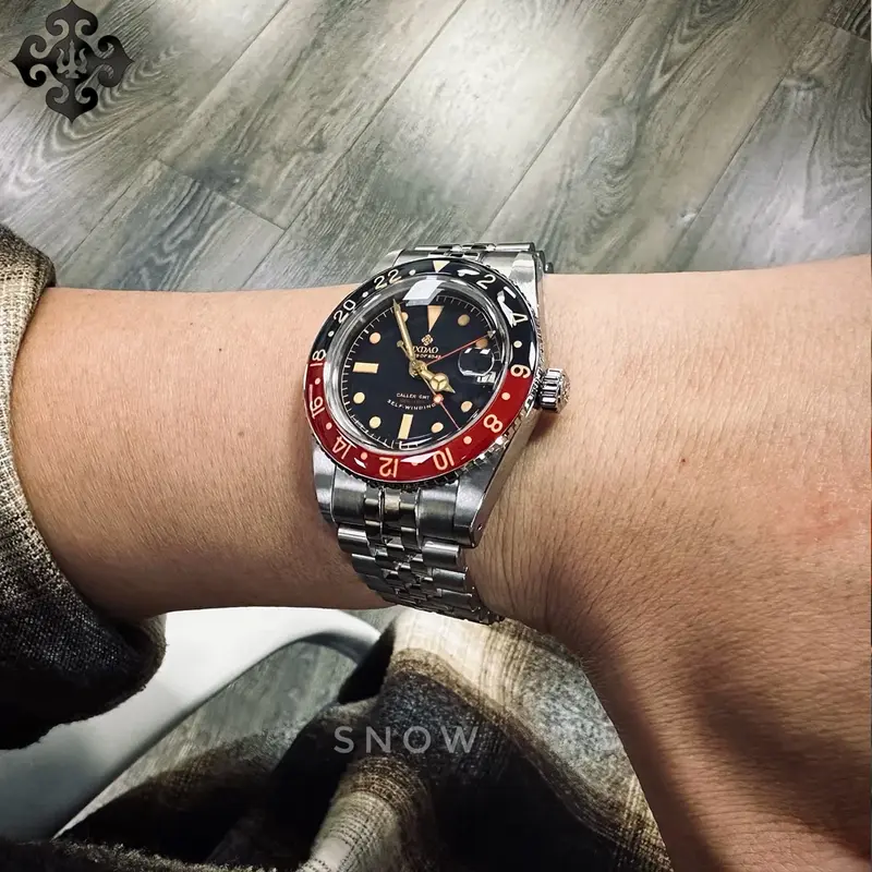 Ipose Ix & Dao Horloge Fans Van 6542 Gmt Nh34 Automatische Mechanische Horloges Saffier C3 Lichtgevende Roestvrij Staal Waterdicht 100M