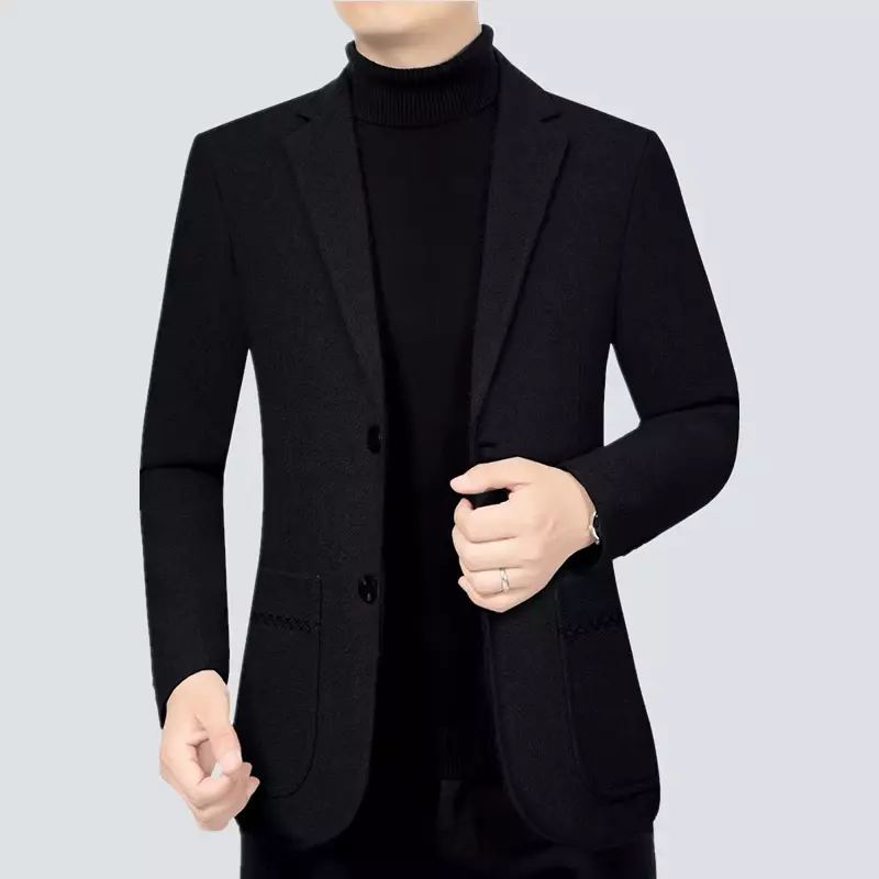 Высококачественный новый осенне-зимний шерстяной костюм, куртка для мужчин среднего возраста, костюм для отдыха, топ, высококачественный костюм для папы, блейзеры