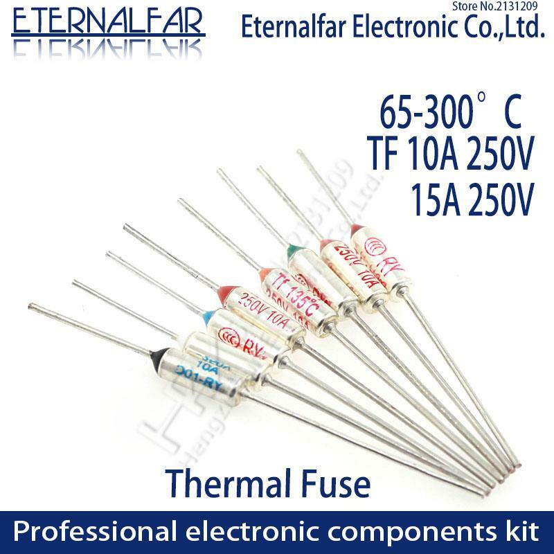 TF Thermal Fuse RY 10A 15A 250V Temperatur Kontrol Saklar Thermostat 121 125 130 133 140 142 145 150 152 155 157 160 C