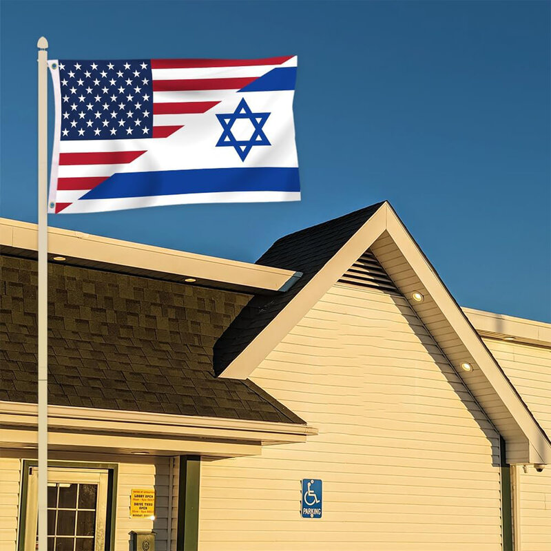Bandiera da giardino USA e israele Double Sided Vivid Colors Israel Flags for Outdoor Jewish Decoraion Gift
