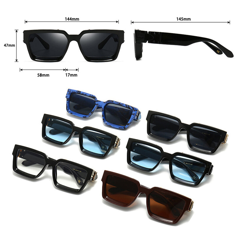 SHAUNA Retro Quadrat Sonnenbrille UV400
