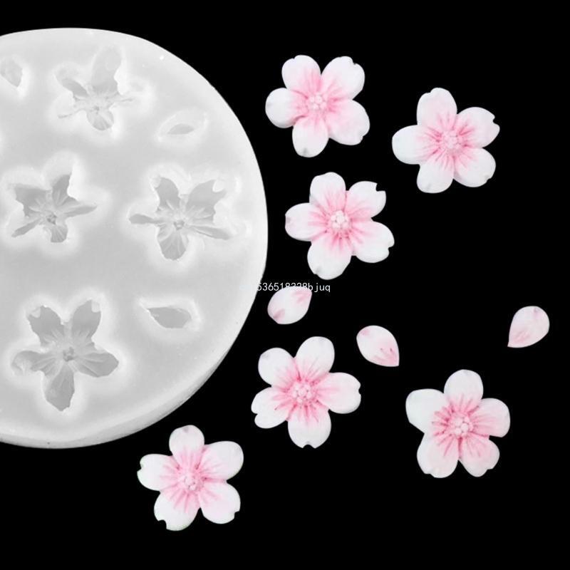 Cánh Hoa-Nhựa Khuôn 3D Bông Hoa Khuôn Hoa Anh Đào Mặt Dây Chuyền Quyến Rũ Khuôn Trang Sức Giọt