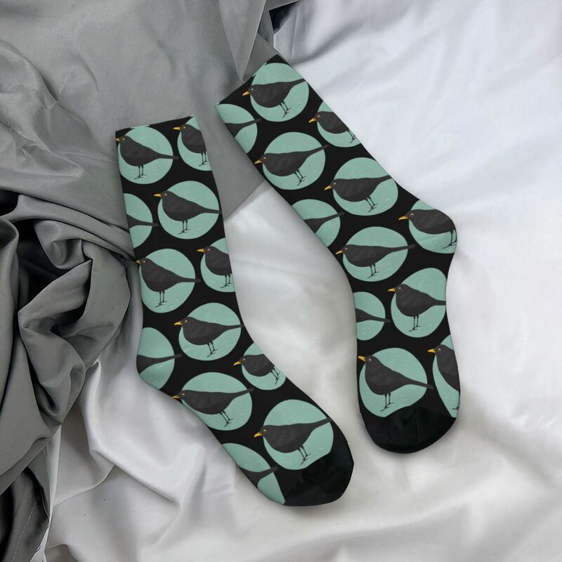 Blackbird Socks Harajuku Sweat Absorbing Stockings All Season Long Socks Accessories for Unisex Birthday Present