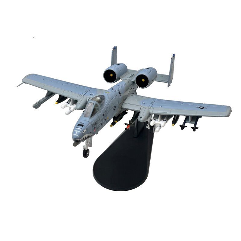 1/100 Scale US A-10 A10 Thunderbolt II Warthog Hog Attack Plane Fighter Diecast Metal Aircraft Model Children Boy Toy Gift