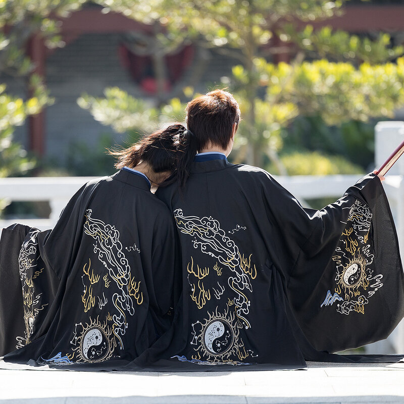 Hanfu hombre tradicional antigo casal cp trajes de dança folk hanfu ming dinastia espadachim masculino quimono bordado tang terno