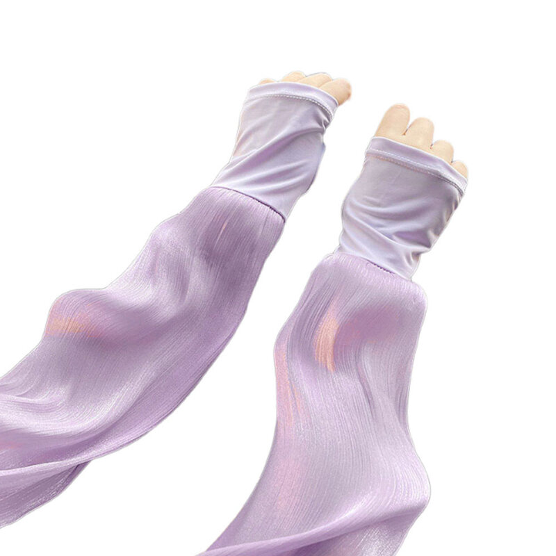 Летние женские свободные рукава с защитой от УФ-лучей, шелковые рукава для занятий спортом на открытом воздухе, дышащие защитные чехлы для рук