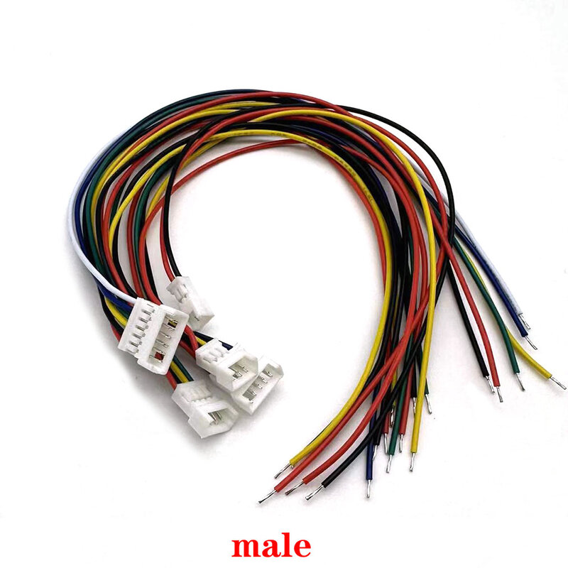 JST1.25 2Pin Fio Conector Plug Socket, JST PH1.25mm 2P Masculino Feminino Soquete, Bateria de carregamento do cabo Terminal Comprimento 15 cm 20cm, 1-5Pcs