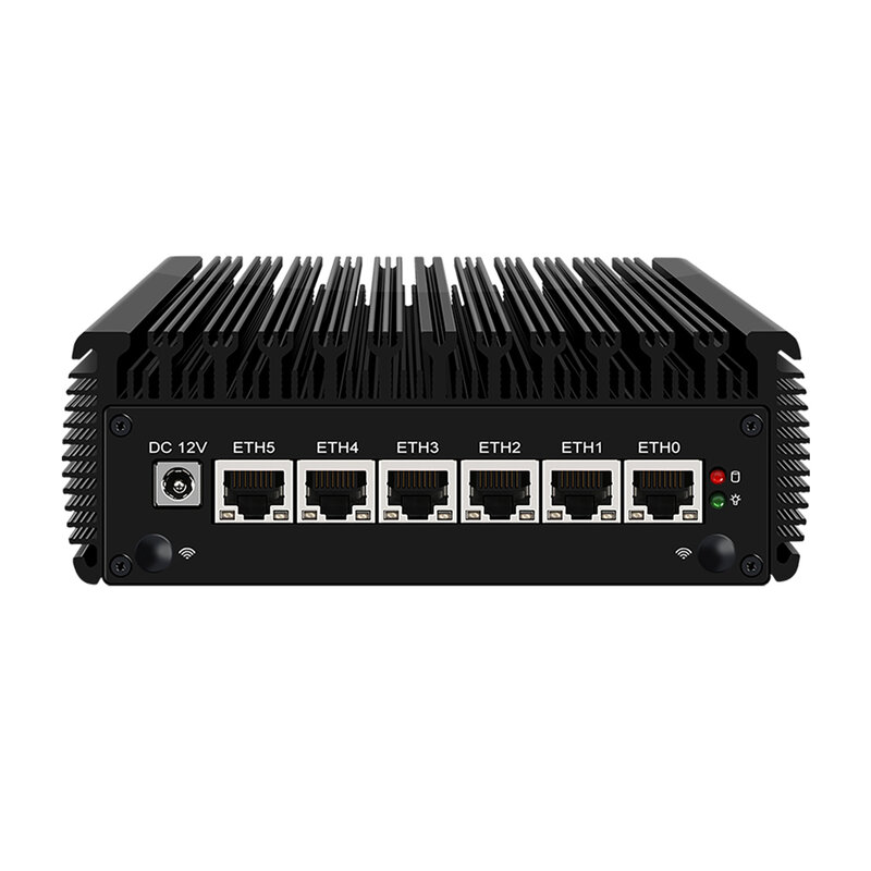 Hunsn ARJ04,Micro Firewall Apparaat, Router Pc, Celeron J4125,6 X Intel 2.5GbE I225-V B3 Lan, Pfsense, Sim Slot