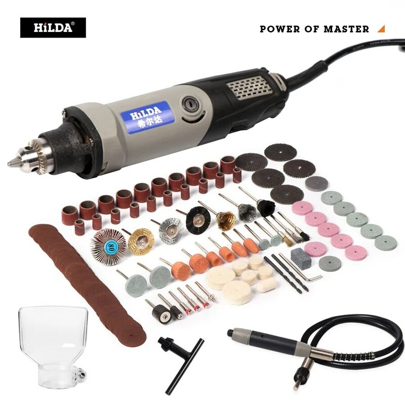 HILDA Electric Drill Rotary Tool Electric Tools Variable Speed 400W Mini Drill 6 Position Rotary Tools Mini Grinding Machine
