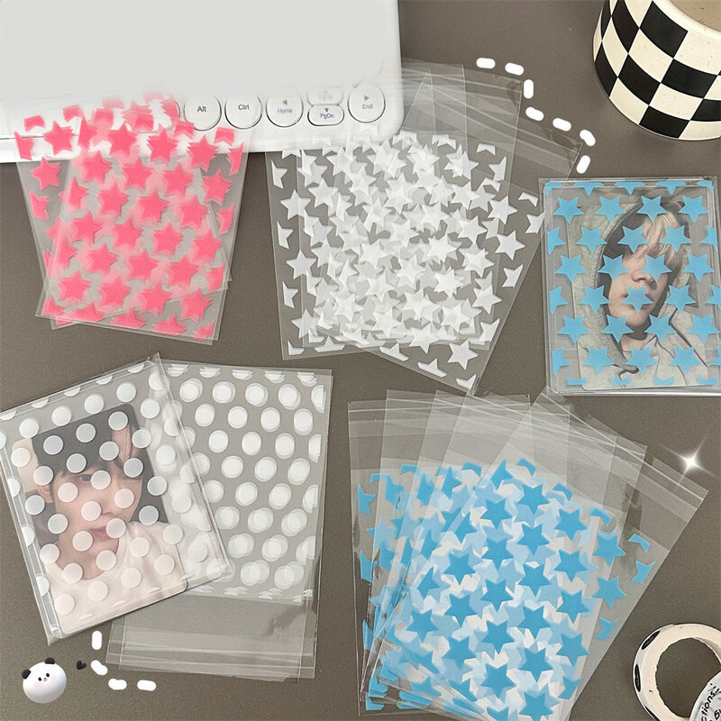 Bolsa de plástico Opp autoadhesiva, bolsa de plástico transparente con cuentas, almacenamiento de joyas, embalaje de regalo, tarjetero pequeño coreano, 50 piezas