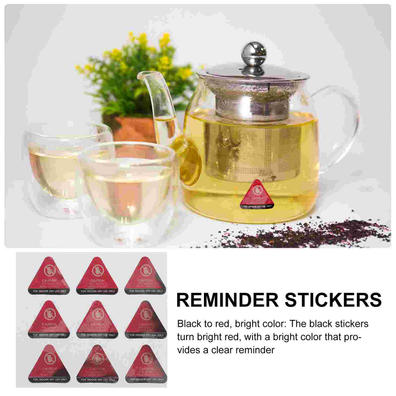10 Pcs Kettle Anti-scalding Reminders Logo Stickers High Temperature Sensing Warning Decals Hot Surface Paper Labels Caution