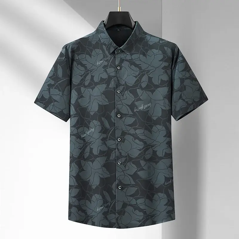 하이 퀄리티 패션 남성 셔츠, 시원하고 시원한 감각, 캐주얼 남성 반팔, 초대형 플러스 사이즈 XL-7XL, 여름 신상