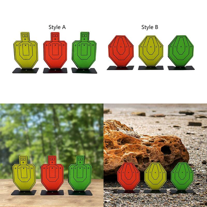 3Pcs Small Targets Durable Metal Sturdy Portable Hunting Training Outdoor Activities Hunting Catapults with Stand Train Targets