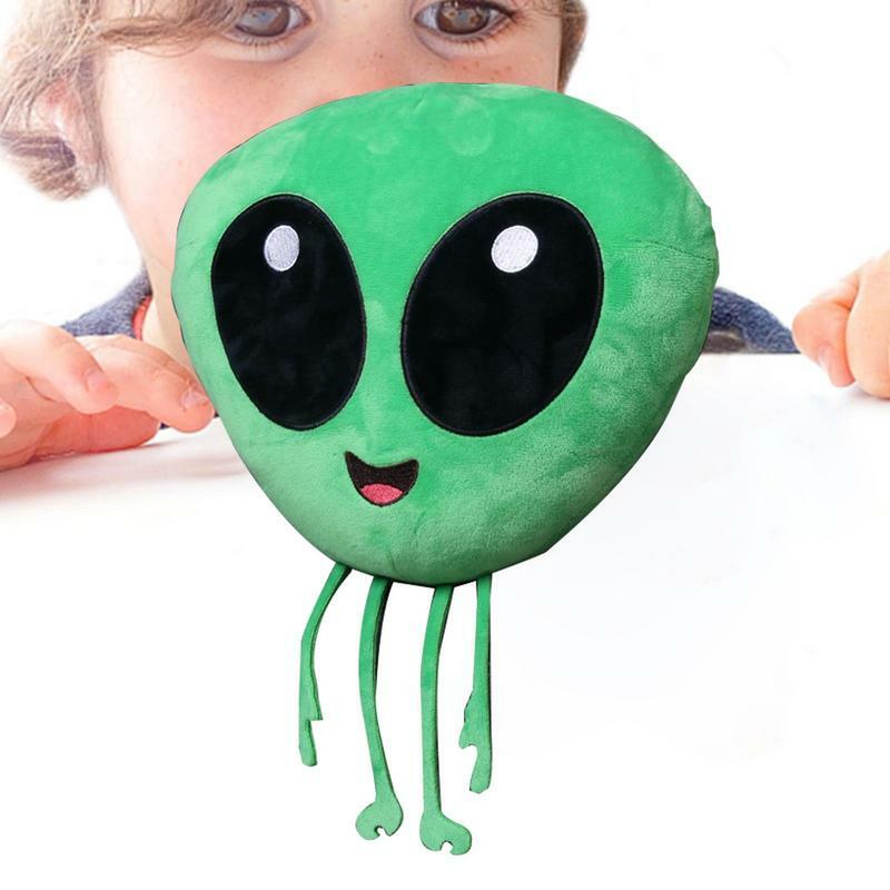 Plush Alien Doll Soft Stuffed Space Toys 17cm Adorable Space Creature Plush Toy Alien Face Cushion Green Soft Huggable Alien