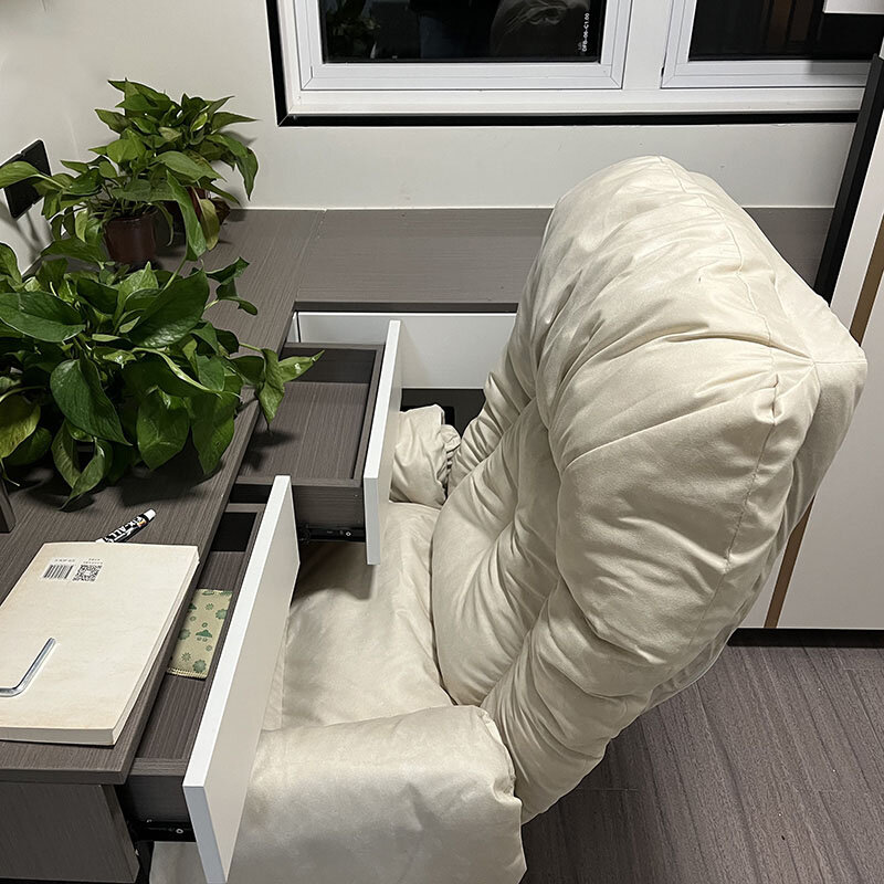 Chaise de Bureau en Tissu Nordique, Canapé d'Ordinateur Confortable, Inclinable, pour Chambre à Coucher