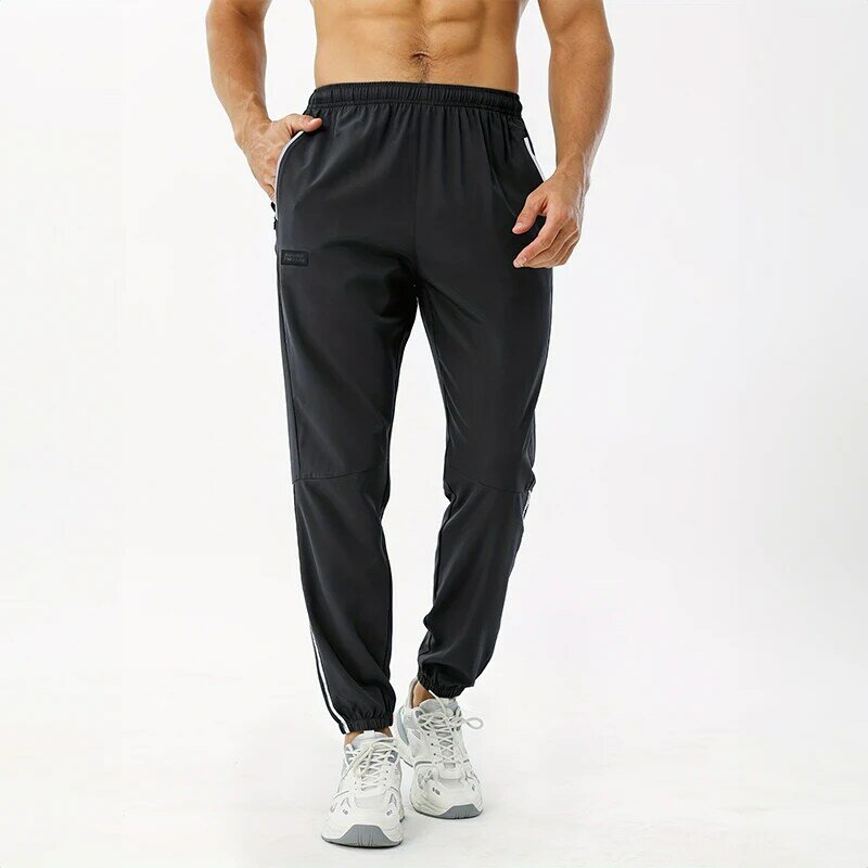 Pantalones de chándal de secado rápido para hombre, pantalones casuales sueltos para correr, Fitness, cintura elástica, entrenamiento, Jogging, Verano