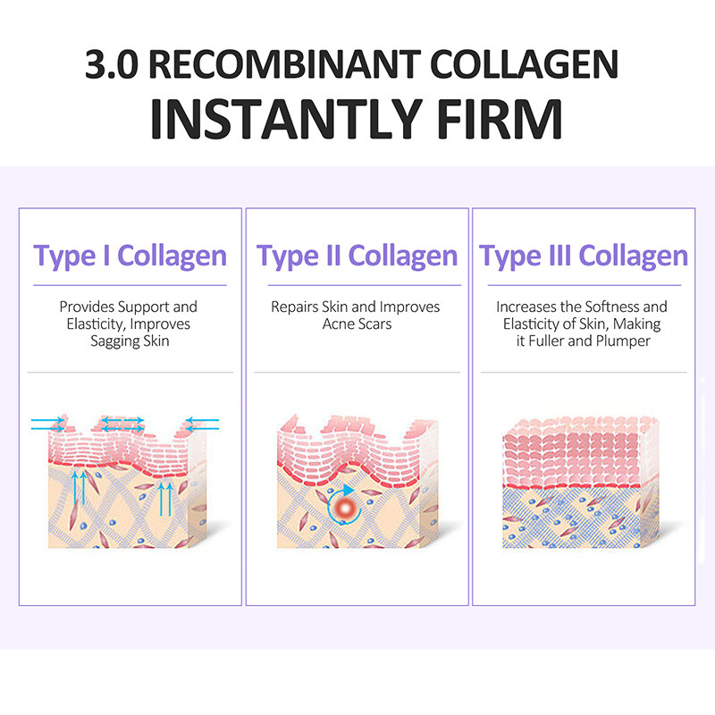 Collagen Face Serum Wrinkle Removal Anti Aging Hyaluronic Acid Forehead Fine Lines Lifting Facial Serum 40ml Skin Care Beauty